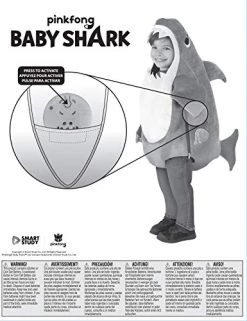 Rubie's Official Baby Shark Childs Costume, Plays The Baby Shark Tune, Toddler Size Age 1 - 2 Years -Rubie's Shop 51aphy3n8wL
