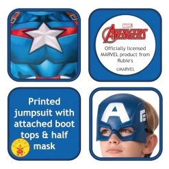 Rubies Official Marvel Avengers Captain America Classic Childs Costume, Kids Superhero Fancy Dress -Rubie's Shop 51bgIxnxJHL 1