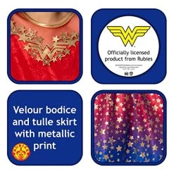 Rubie's Official DC Wonder Woman Deluxe Child Dress, Kids Superhero Fancy Dress -Rubie's Shop 51c2Ccvp5FL 2