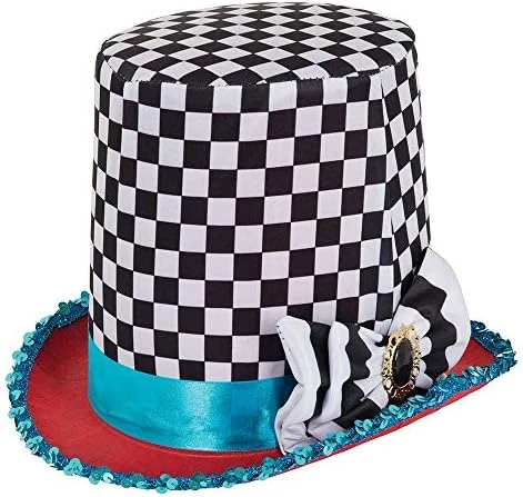 Bristol Novelty BH652 Stovepipe Mad Hatter Chequered Hat, Unisex-Adult, Multi-Colour, One Size 5 Bristol Novelty BH652 Stovepipe Mad Hatter Chequered Hat, Unisex-Adult, Multi-Colour, One Size - Image 3