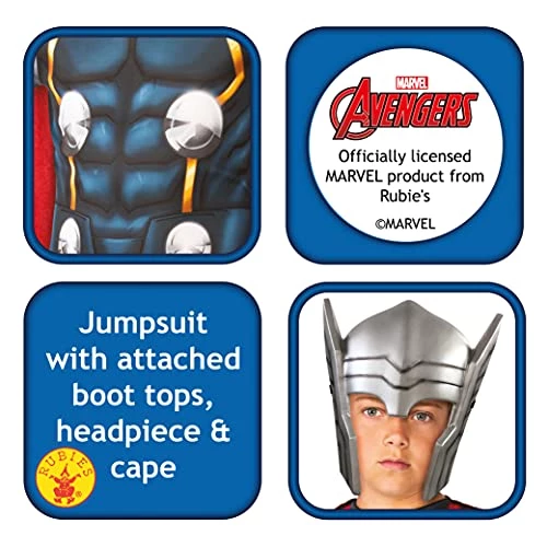 Rubie's Official Marvel Avengers Thor Classic Childs Costume, Kids Superhero Fancy Dress 5 Rubie's Official Marvel Avengers Thor Classic Childs Costume, Kids Superhero Fancy Dress - Image 3