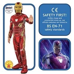 Rubie's Official Avengers Endgame Iron Man, Classic Child Costume - Large, Age 8-10, Height 147 Cm & Official Marvel Avengers Assemble Iron Man Child Gloves,- One Size, Red -Rubie's Shop 51fO8diJRS