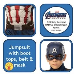Rubie's Official Marvel Avengers Endgame Captian America Classic Childs Costume, Kids Superhero Fancy Dress -Rubie's Shop 51hcc01opNS 1