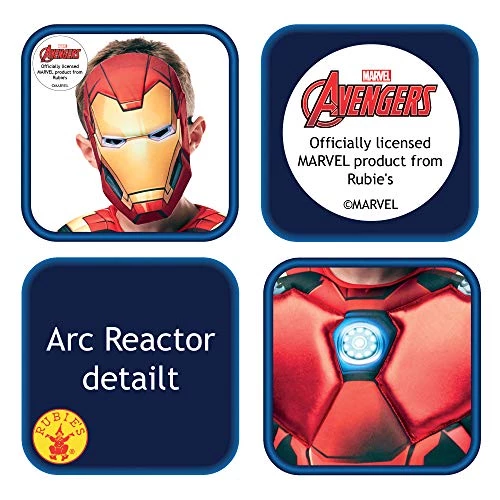 Rubie's Official Marvel Avengers Iron Man Deluxe Childs Costume, Kids Superhero Fancy Dress 6 Rubie's Official Marvel Avengers Iron Man Deluxe Childs Costume, Kids Superhero Fancy Dress - Image 4