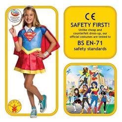 Rubie's Official DC Super Hero Girl's Supergirl Deluxe Costume, Kids Fancy Dress -Rubie's Shop 51ikKCcpfDL