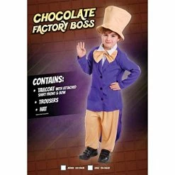 Bristol Novelty Children Fancy Dress Party Boys Book Day Chocolate Factory Boss Complete Costume -Rubie's Shop 51k1G5xrloL