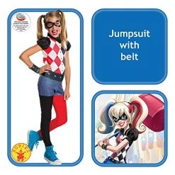 Rubie's Official DC Super Hero Girl's Harley Quinn Costume, Kids Super Villain Fancy Dress -Rubie's Shop 51kpy6cuGL 1