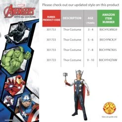 Rubie's Official Marvel Avengers Thor Classic Childs Costume, Kids Superhero Fancy Dress 13 Rubie's Official Marvel Avengers Thor Classic Childs Costume, Kids Superhero Fancy Dress -Rubie's Shop 51lDFIEbbeL
