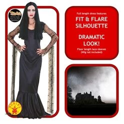 Rubie's Official Morticia Addams, Addams Family Fancy Dress, Ladies Costume -Rubie's Shop 51lrbiSMEJL