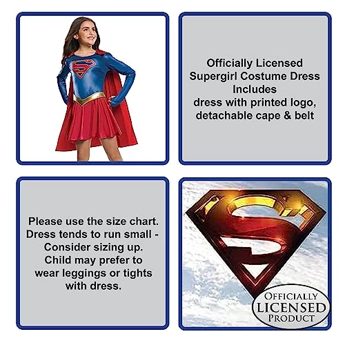 Rubie's Official Supergirl TV Series Deluxe Child Costume, Kids Superhero Fancy Dress 4 Rubie's Official Supergirl TV Series Deluxe Child Costume, Kids Superhero Fancy Dress - Image 2