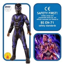 Rubie's Official Avengers Black Panther Battle Suit, Deluxe Child Costume, Kids Superhero Fancy Dress -Rubie's Shop 51mbJ9rXkTL
