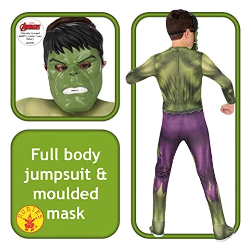 Rubie's Official Marvel Avengers Hulk Classic Childs Costume, Kids Superhero Fancy Dress 4 Rubie's Official Marvel Avengers Hulk Classic Childs Costume, Kids Superhero Fancy Dress - Image 2