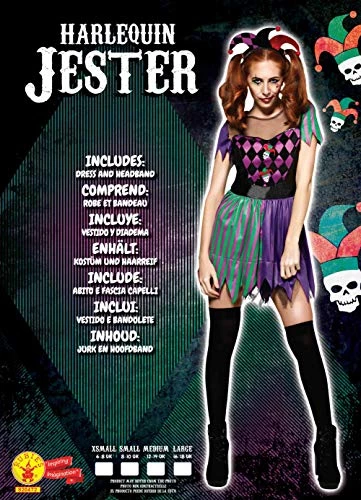Rubie's Official Harlequin Jester Ladies Halloween Costume, Creepy Circus Theme, Adult Size Ladies Large UK 16-18 5 Rubie's Official Harlequin Jester Ladies Halloween Costume, Creepy Circus Theme, Adult Size Ladies Large UK 16-18 - Image 3