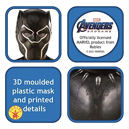 Rubie's Official Marvel Avengers Endgame Black Panther Classic Childs Costume, Kids Superhero Fancy Dress 4 Rubie's Official Marvel Avengers Endgame Black Panther Classic Childs Costume, Kids Superhero Fancy Dress - Image 2