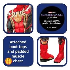 Rubie's Official Marvel Iron Spider-Man No Way Home Deluxe Childs Black Gold & Red Costume, Kids Superhero Fancy Dress -Rubie's Shop 51oTaax2CeL