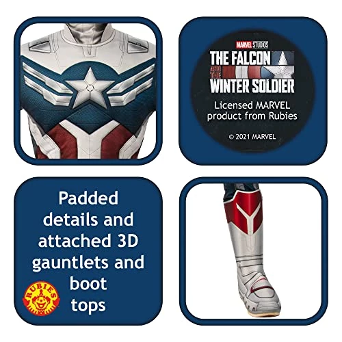 Rubie's Boy's Marvel: The Falcon And The Winter Soldier Captain America Deluxe Costume 6 Rubie's Boy's Marvel: The Falcon And The Winter Soldier Captain America Deluxe Costume - Image 4