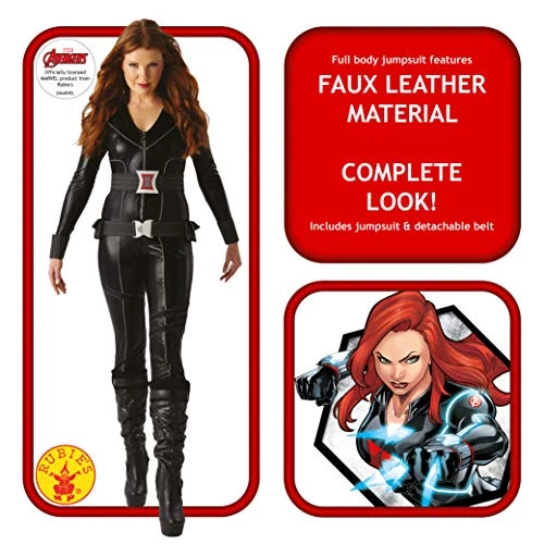 Rubie's Official Marvel Black Widow Ladies Costume, Adult Fancy Dress 4 Rubie's Official Marvel Black Widow Ladies Costume, Adult Fancy Dress - Image 2