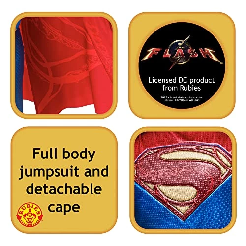 Rubie's Girl's DC Comics Flash The Movie Supergirl Costume, Kids Fancy Dress 4 Rubie's Girl's DC Comics Flash The Movie Supergirl Costume, Kids Fancy Dress - Image 2