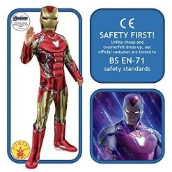 Rubie's Official Avengers Endgame Iron Man, Deluxe Child Costume - Medium, Age 5-7, Height 132 Cm & Official Marvel Avengers Assemble Iron Man Child Gloves,- One Size, Red -Rubie's Shop 51pz5kCq6DS