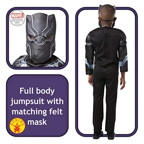 Rubie's Official Marvel Avengers Black Panther Deluxe Childs Costume, Kids Superhero Fancy Dress 4 Rubie's Official Marvel Avengers Black Panther Deluxe Childs Costume, Kids Superhero Fancy Dress - Image 2