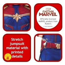 Rubie's Official Captain Marvel Hero Ladies Costume, Adult Fancy Dress -Rubie's Shop 51qnCsuxqTL