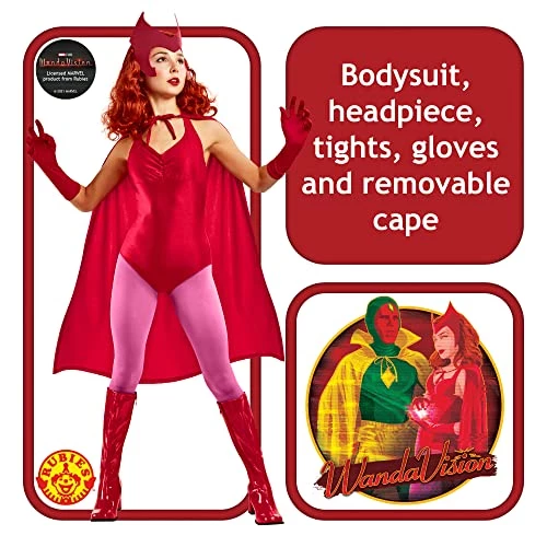 Rubie's Official Disney Marvel Wanda Adult Costume, Womens Superhero Fancy Dress 4 Rubie's Official Disney Marvel Wanda Adult Costume, Womens Superhero Fancy Dress - Image 2