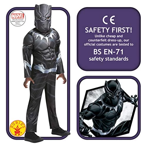 Rubie's Official Marvel Avengers Black Panther Deluxe Childs Costume, Kids Superhero Fancy Dress 5 Rubie's Official Marvel Avengers Black Panther Deluxe Childs Costume, Kids Superhero Fancy Dress - Image 3