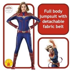 Rubie's Official Captain Marvel Hero Ladies Costume, Adult Fancy Dress -Rubie's Shop 51tRTlYmNvL 1
