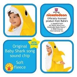 Rubie's Official Baby Shark Childs Costume, Plays The Baby Shark Tune, Toddler Size Age 1 - 2 Years -Rubie's Shop 51u9D9slZL