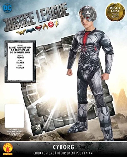 Rubie's Official DC Justice League Cyborg Deluxe Childs Costume, Kids Fancy Dress 4 Rubie's Official DC Justice League Cyborg Deluxe Childs Costume, Kids Fancy Dress - Image 2