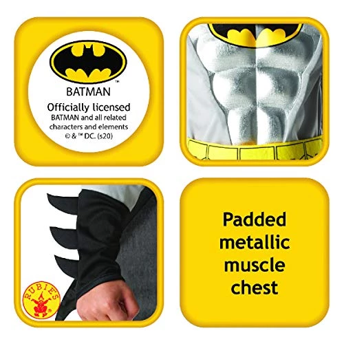 Rubie's Official DC Comics Batman Child's Metallic Muscle Chest Costume, Superhero Fancy Dress 5 Rubie's Official DC Comics Batman Child's Metallic Muscle Chest Costume, Superhero Fancy Dress - Image 3