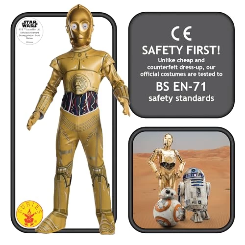 Rubie's Official Disney Star Wars C-3PO Childs Costume, Kids Fancy Dress 4 Rubie's Official Disney Star Wars C-3PO Childs Costume, Kids Fancy Dress - Image 2