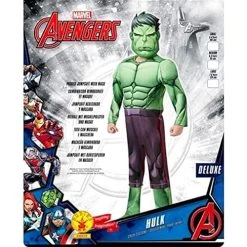 Rubie's Official Marvel Avengers Hulk Deluxe Childs Costume, Kids Superhero Fancy Dress -Rubie's Shop 51vrOvAvD1L 1