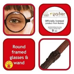 Rubie's Official Harry Potter Accessory Pack Wand And Glasses Fancy Dress Kit, Kids Fancy Dress., Brown -Rubie's Shop 51w8V3OXcRL