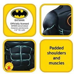 Rubie's Official Batman Black Deluxe Child's Costume, Superhero Fancy Dress -Rubie's Shop 51wjMM4cOML 1