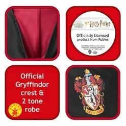 Rubie's Official Harry Potter Gryffindor Deluxe Robe Childs Costume, Kids Fancy Dress -Rubie's Shop 51xwChAJ8vL 1