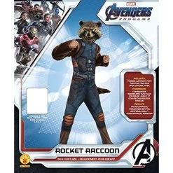 Rubie's Official Marvel Avengers Endgame Rocket Raccoon Deluxe Childs Costume, Kids Superhero Fancy Dress -Rubie's Shop 51yK2W1PKSS