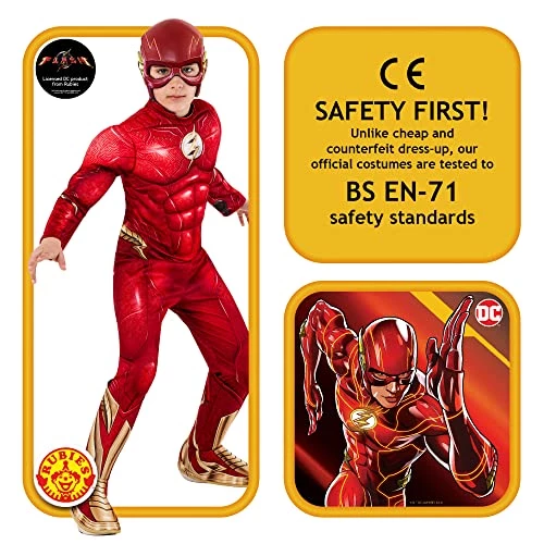 Rubie's Boys DC Comics Flash The Movie Deluxe Costume Jumpsuit And Mask 3 Rubie's Boys DC Comics Flash The Movie Deluxe Costume Jumpsuit And Mask - Image 2