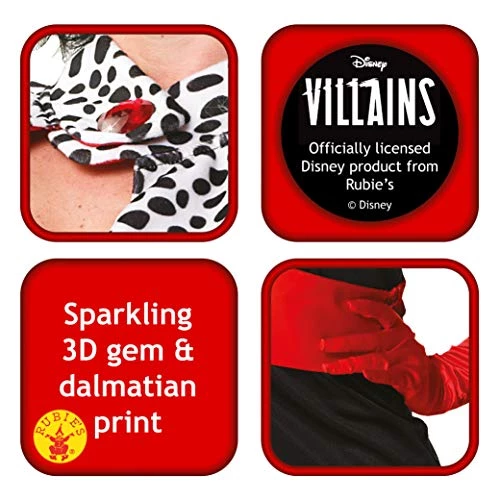 Rubie's Official Disney Cruella De Vil, 101 Dalmatians Ladies Costume, Adult Fancy Dress 5 Rubie's Official Disney Cruella De Vil, 101 Dalmatians Ladies Costume, Adult Fancy Dress - Image 3