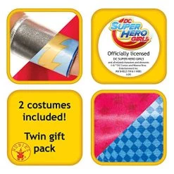 Rubie's Official DC Super Hero Girl's Supergirl And Wonder Woman Costume Twin Pack, Kids Fancy Dress Gift Pack 8 Rubie's Official DC Super Hero Girl's Supergirl And Wonder Woman Costume Twin Pack, Kids Fancy Dress Gift Pack -Rubie's Shop 51zYYkDjmcL 1