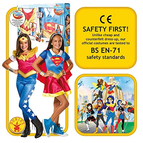 Rubie's Official DC Super Hero Girl's Supergirl And Wonder Woman Costume Twin Pack, Kids Fancy Dress Gift Pack 4 Rubie's Official DC Super Hero Girl's Supergirl And Wonder Woman Costume Twin Pack, Kids Fancy Dress Gift Pack - Image 2