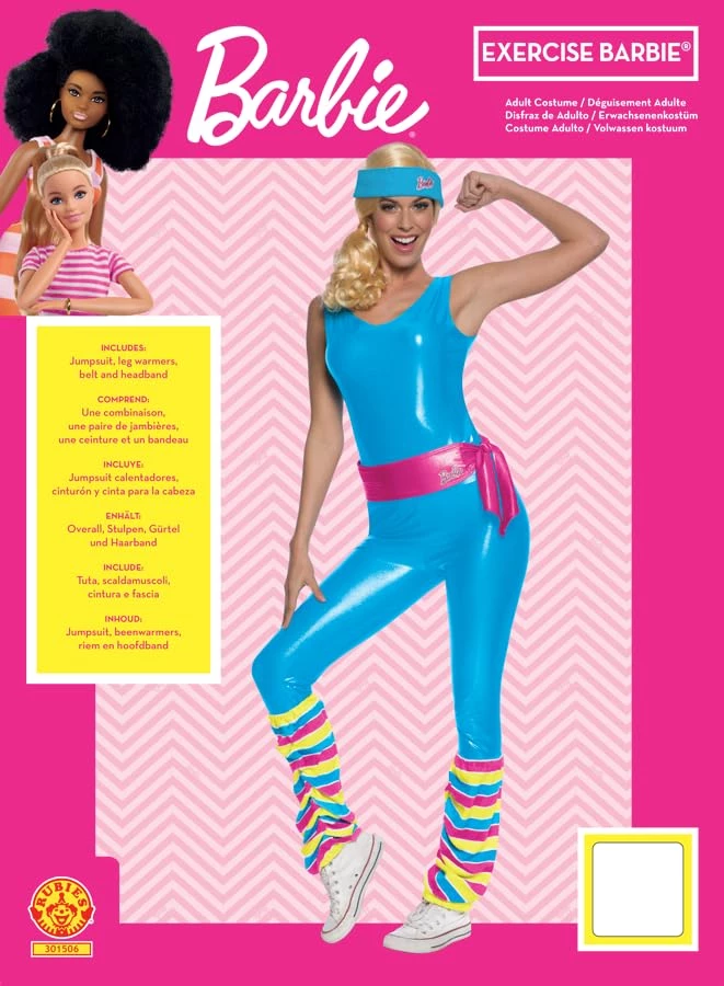 Rubie's Official Barbie Exercise Barbie Deluxe Costume, Adult Fancy Dress 4 Rubie's Official Barbie Exercise Barbie Deluxe Costume, Adult Fancy Dress - Image 2