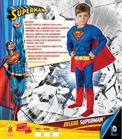 Rubie's Official DC Comics Superman Deluxe Boys Fancy Dress, Kids Superhero Comic Book Style -Rubie's Shop 61anOgHYrL 1